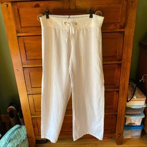 Lilly Pulitzer White Linen Beach Pants